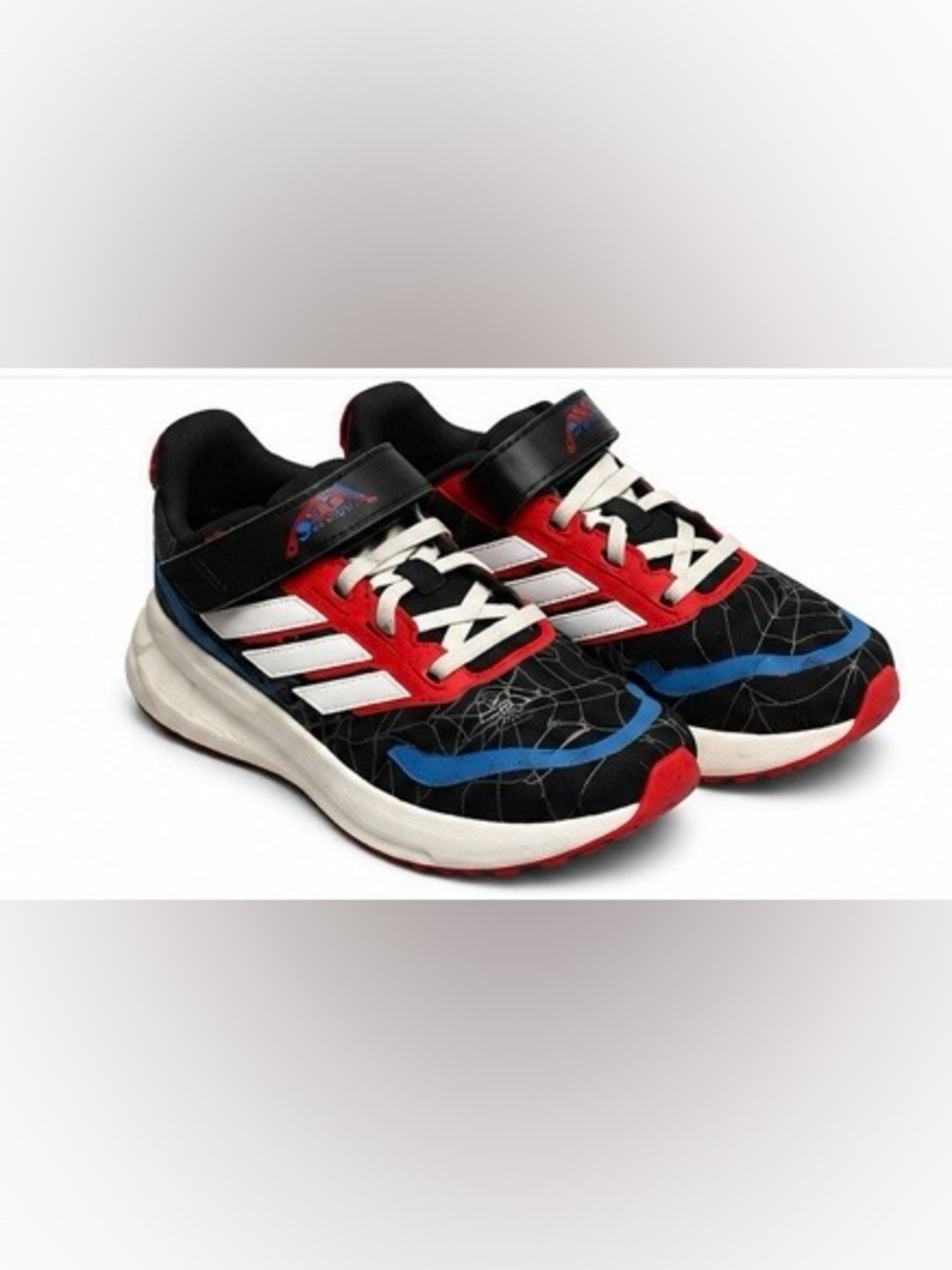Adidas Kids Black, Red & Blue Spider-Web Sneakers